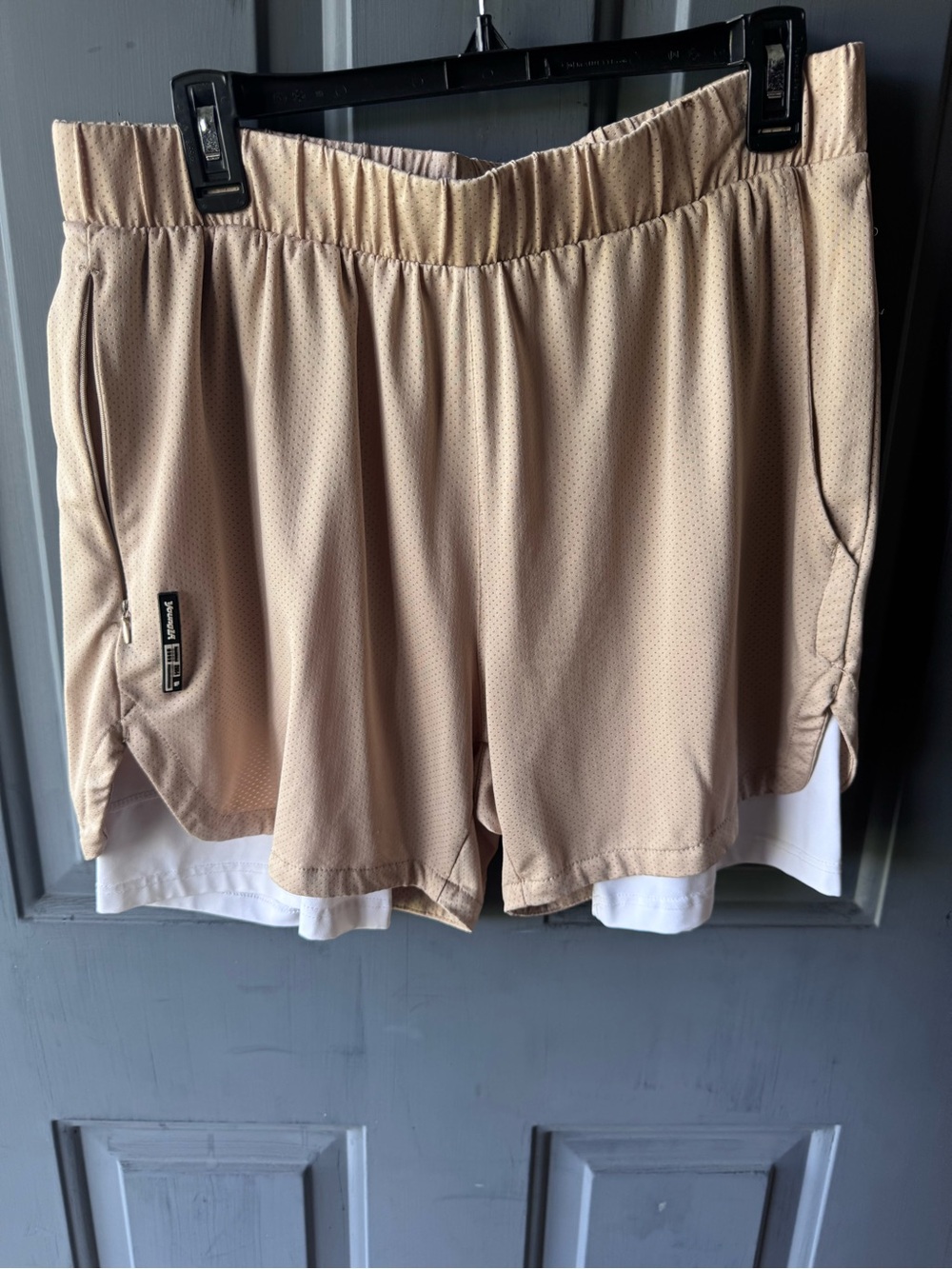 YoungLA Tan Athletic Shorts with White Inner Liner